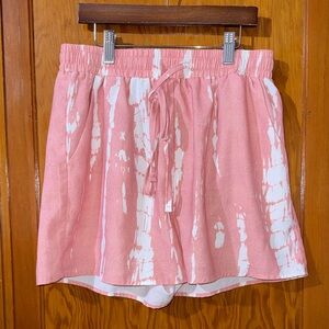 Pink and White Tie-Dye Shorts
